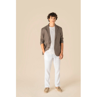Men's washed effect linen blazer